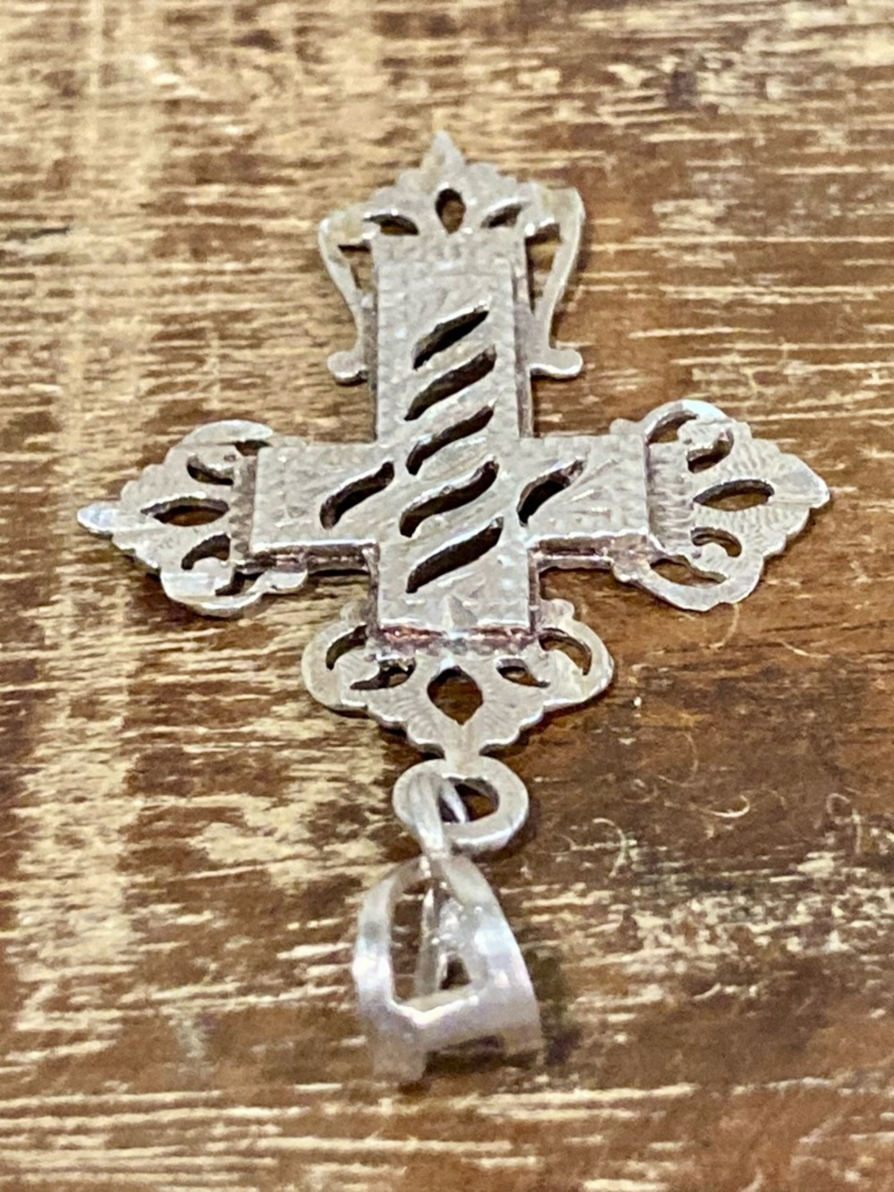 Sterling Silver Filigree Cross Pendant 2 1/8” - Picture 6 of 14